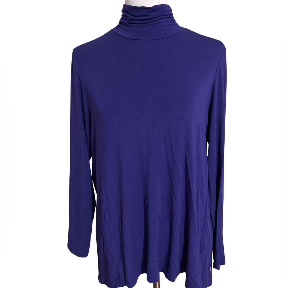 Style & Co Womens Long Sleeve Top Deep Purple